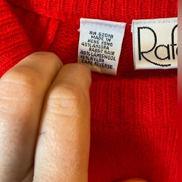 Vintage Angora Rabbit Hair Lambswool Blend Crewneck Cozy Soft Rafaella Sweater - Picture 7 of 8